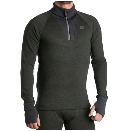Termo Wool Original 2.0 Roll-Neck Tr�ja m Zip Green Melange