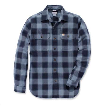Carhartt Hubbard Slim Fit Flannel Shirt Steel Blue