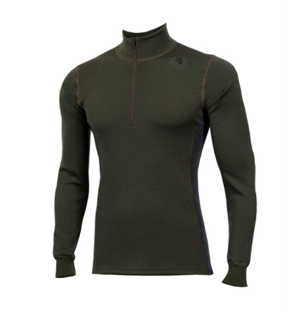 Aclima Warmwool Mockneck W/Zip Olive Night/Marengo