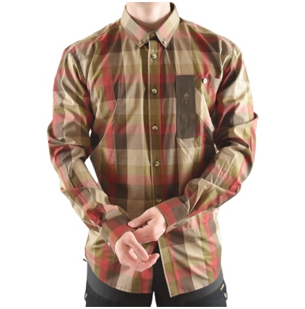 Pinewood Shirt Himalaya Stretch Suede Brown/Burgundy