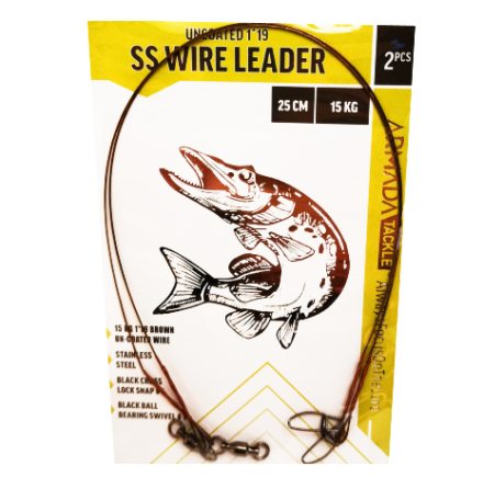 Armada G�ddtafs SS Wire Leader Uncoated 19-tr�dig 25cm 15kg