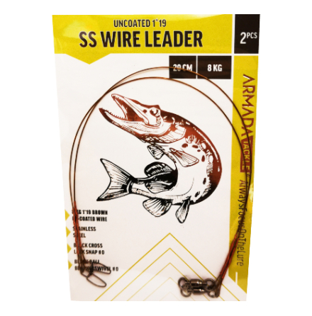 Armada G�ddtafs SS Wire Leader Uncoated 19-tr�dig 20cm 8kg