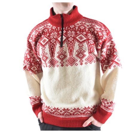 Eskim� Hallingdal tr�ja 100% Ull - R�d & Vit