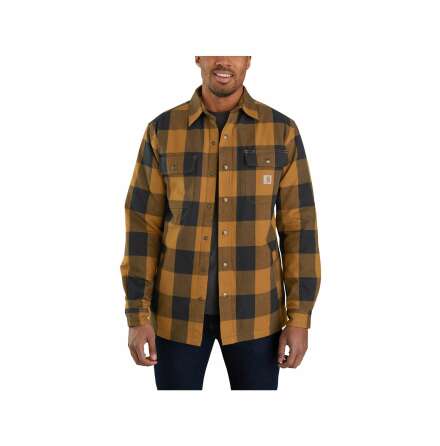 Carhartt Hubbard Sherpa Lined Shirt - Jac- Carhartt Brown